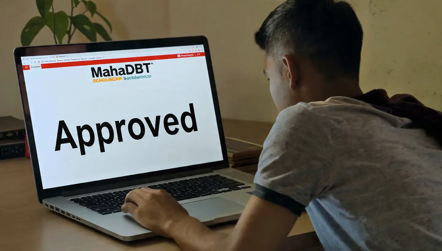 MahaDBT Scholarship Status Check 2025 – student checking scholarship approval online