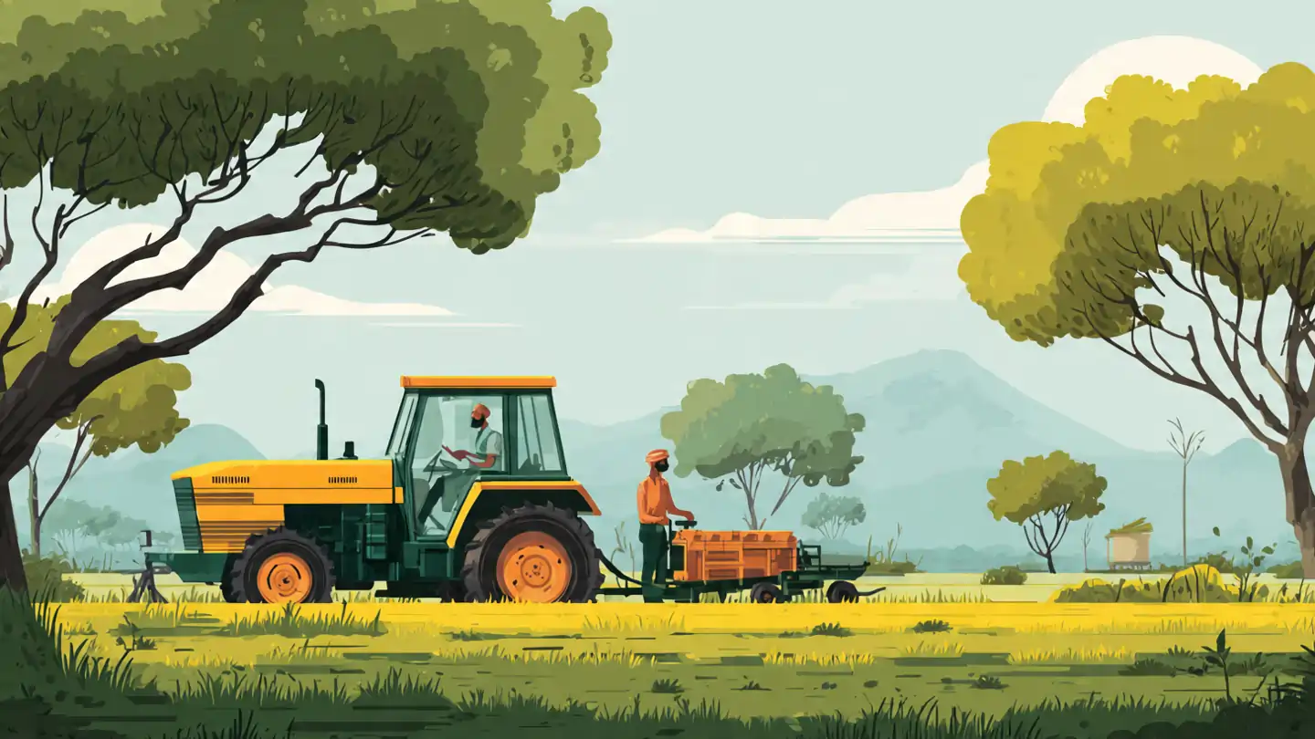 Farmer using agricultural machinery under MahaDBT Yantarsamagri Yojana 2025 subsidy scheme