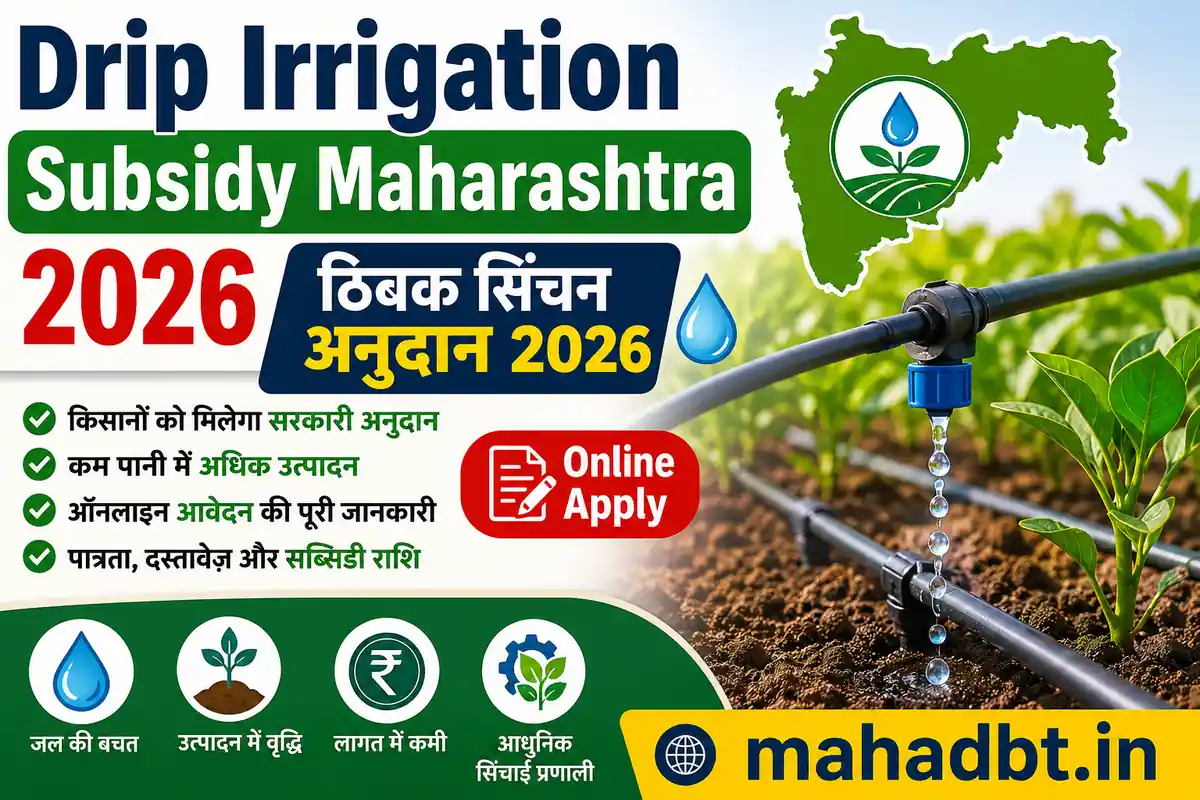Drip Irrigation Subsidy Maharashtra 2026 – ठिबक सिंचन अनुदान योजना, Online Apply, Eligibility, Documents and Subsidy Details | mahadbt.in