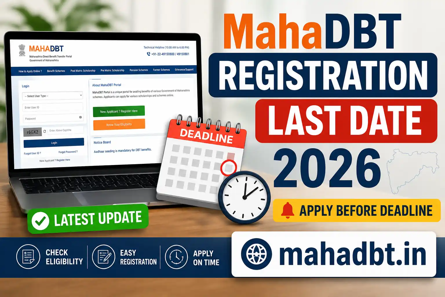 MahaDBT Registration Last Date 2026 – Apply Online Before Deadline | mahadbt.in